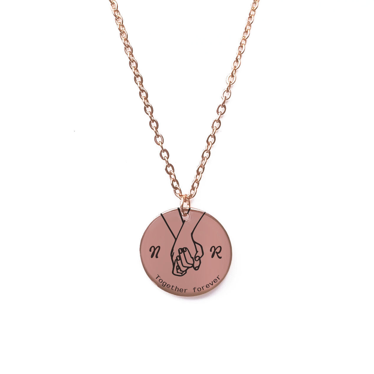 Personalised Engraved Partners Rose Gold Necklace