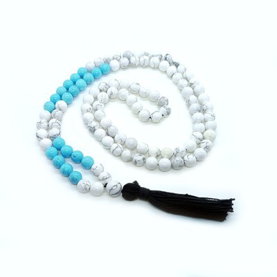 Turquoise and Howlite Mala