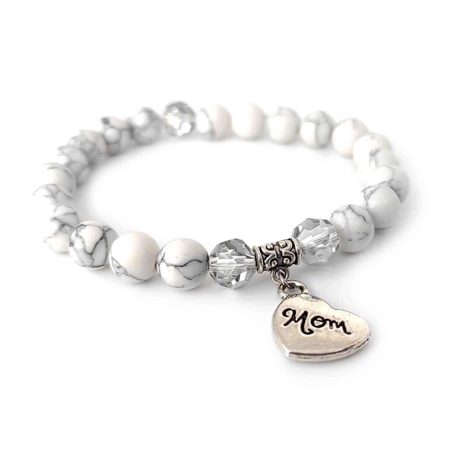 Howlite Mom gemstone bracelet