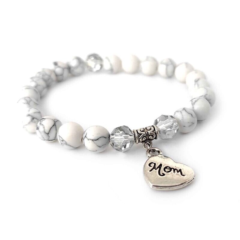 Howlite Mom gemstone bracelet