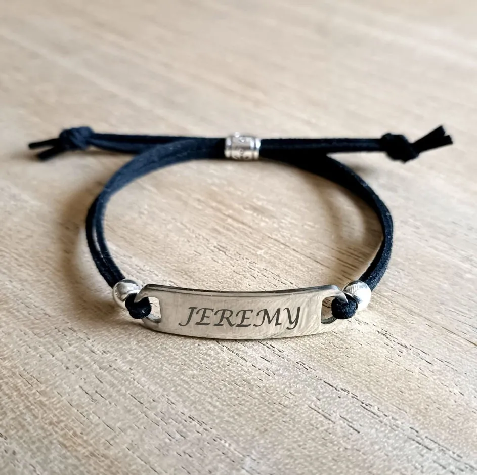 Adjustable Personalised Name Tag Bracelet