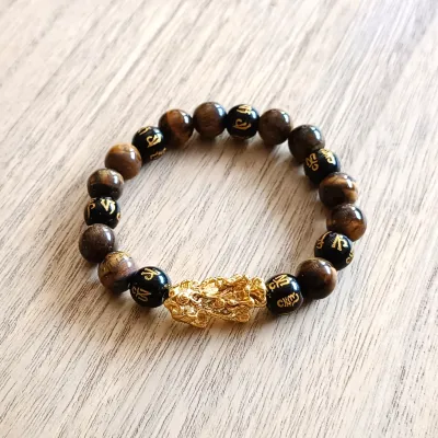 Pi Xiu Dragon Tigers Eye Bracelet - Wealth, luck and protection