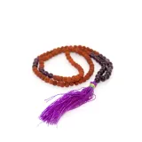 Rudraksha and Amethyst Mala