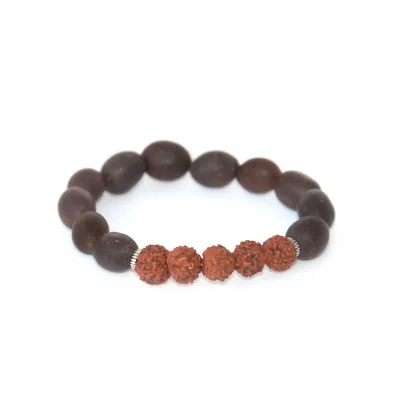 Lotus Seed &amp; Rudraksha Bracelet – Grounding Beads for Balance