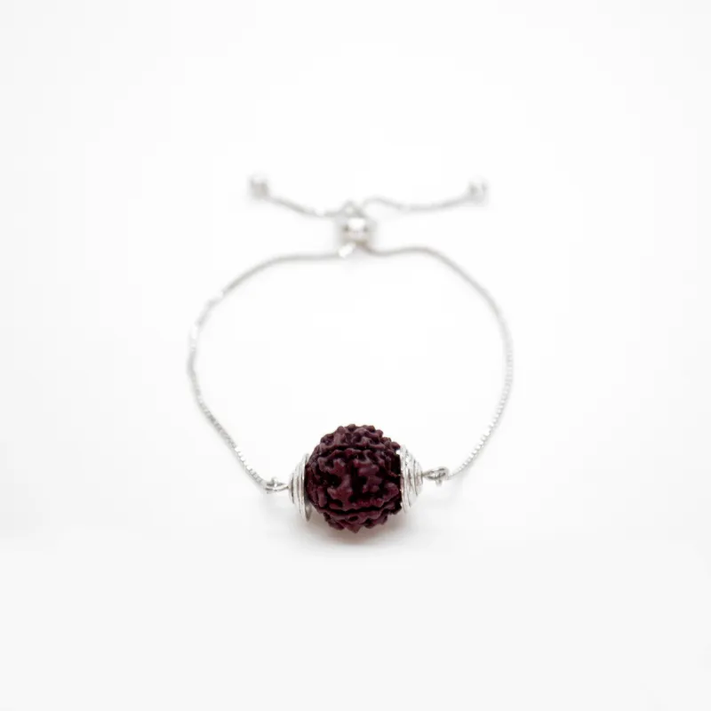 Rudraksha Bracelet – Focal Bead for Calm and Spiritual Balance (15mm)