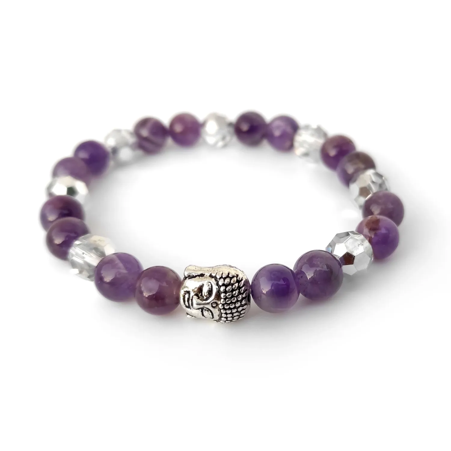 Amethyst gemstone with Buddha bracelet