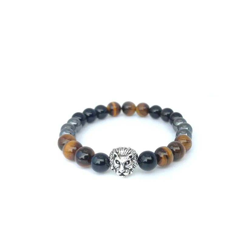 Triple Protection Bracelet with Lion Head