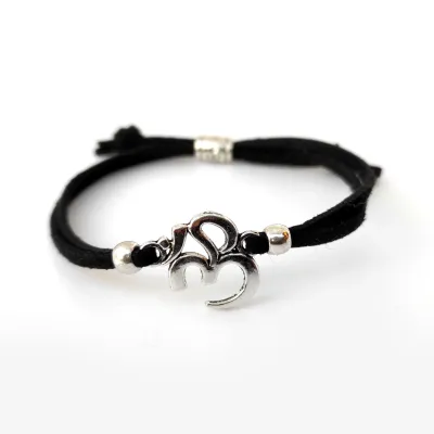 Aum (Om) black cord bracelet