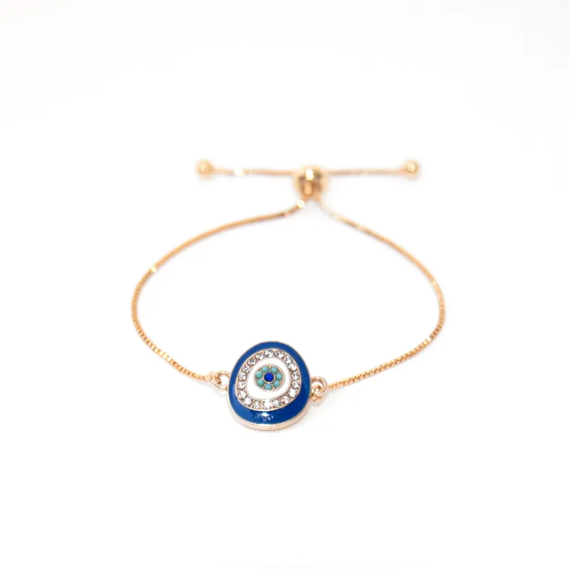 Navy blue and turquoise Evil Eye bracelet