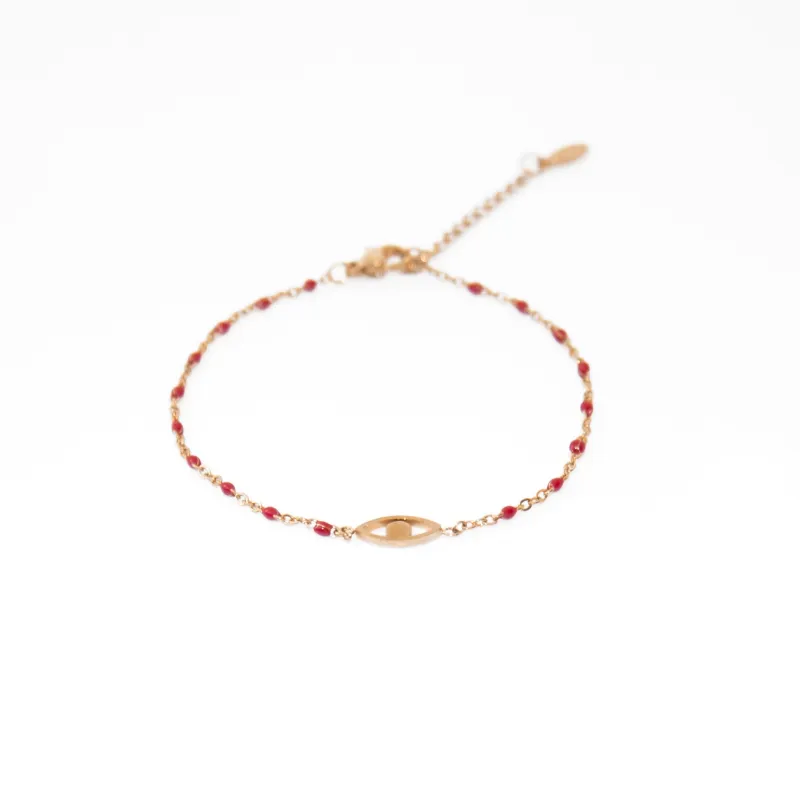 Gold evil eye bracelet - Dainty