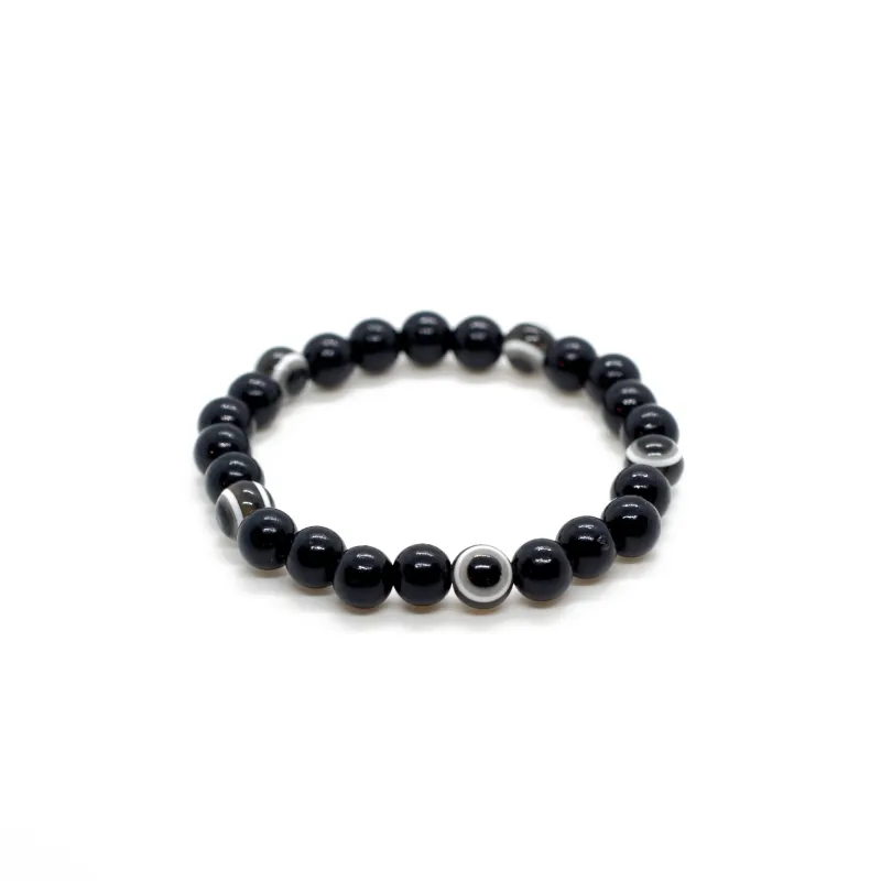 Evil Eye/Nazar bracelet (Black 8mm)