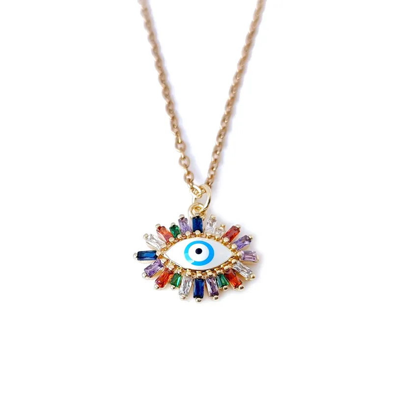 Elegant Evil Eye Zirconia Necklace