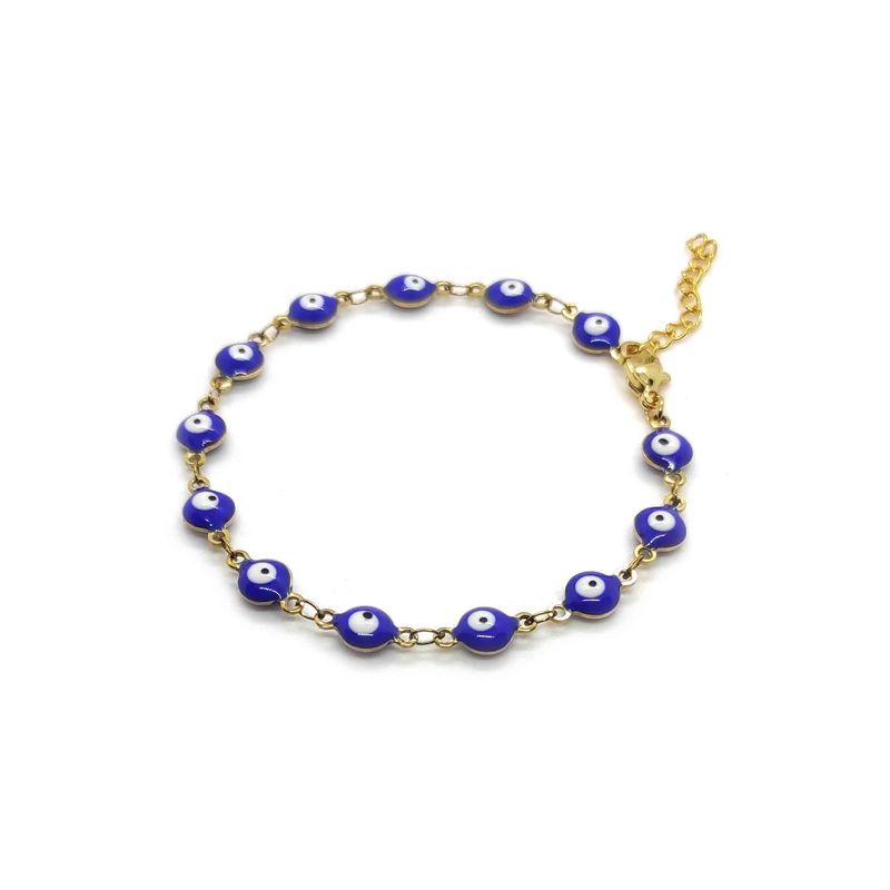 Blue and gold Evil Eye bracelet