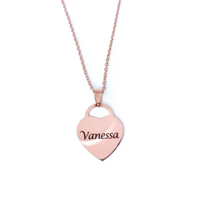 Personalised Double-sided Name and Message Heart Necklace