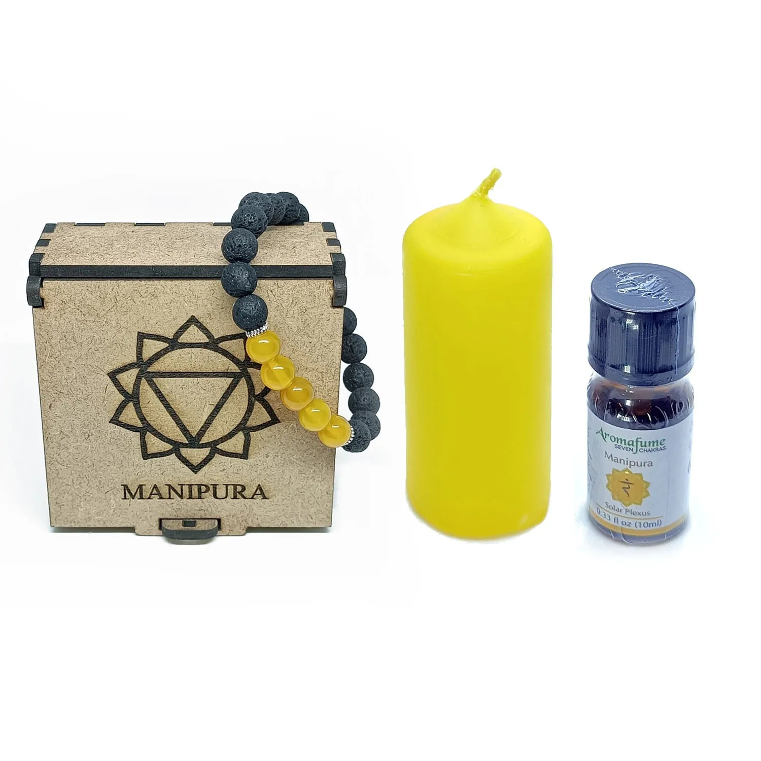 Chakra Bracelet, Candle &amp; Oil Set - Solar Plexus (Manipura)
