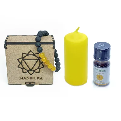 Chakra Bracelet, Candle &amp; Oil Set - Solar Plexus (Manipura)