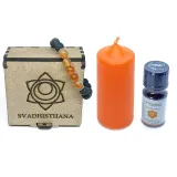 Chakra Bracelet, Candle &amp; Oil Set - Sacral (Svadhisthana)