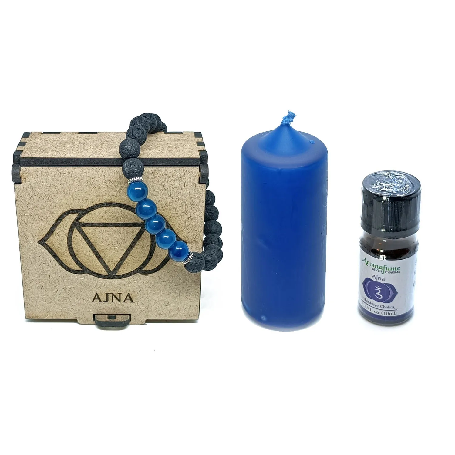 Chakra Bracelet, Candle &amp; Oil Set - Third eye (Ajna)