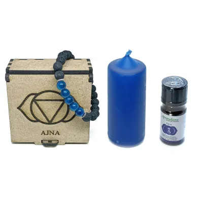 Chakra Bracelet, Candle &amp; Oil Set - Third eye (Ajna)
