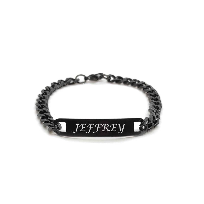 Personalised Name Tag Bracelet (Black Tone)