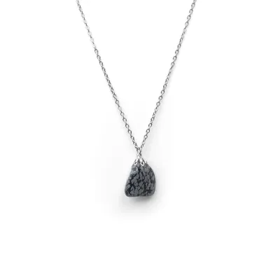 Snowflake Obsidian pendant gemstone necklace