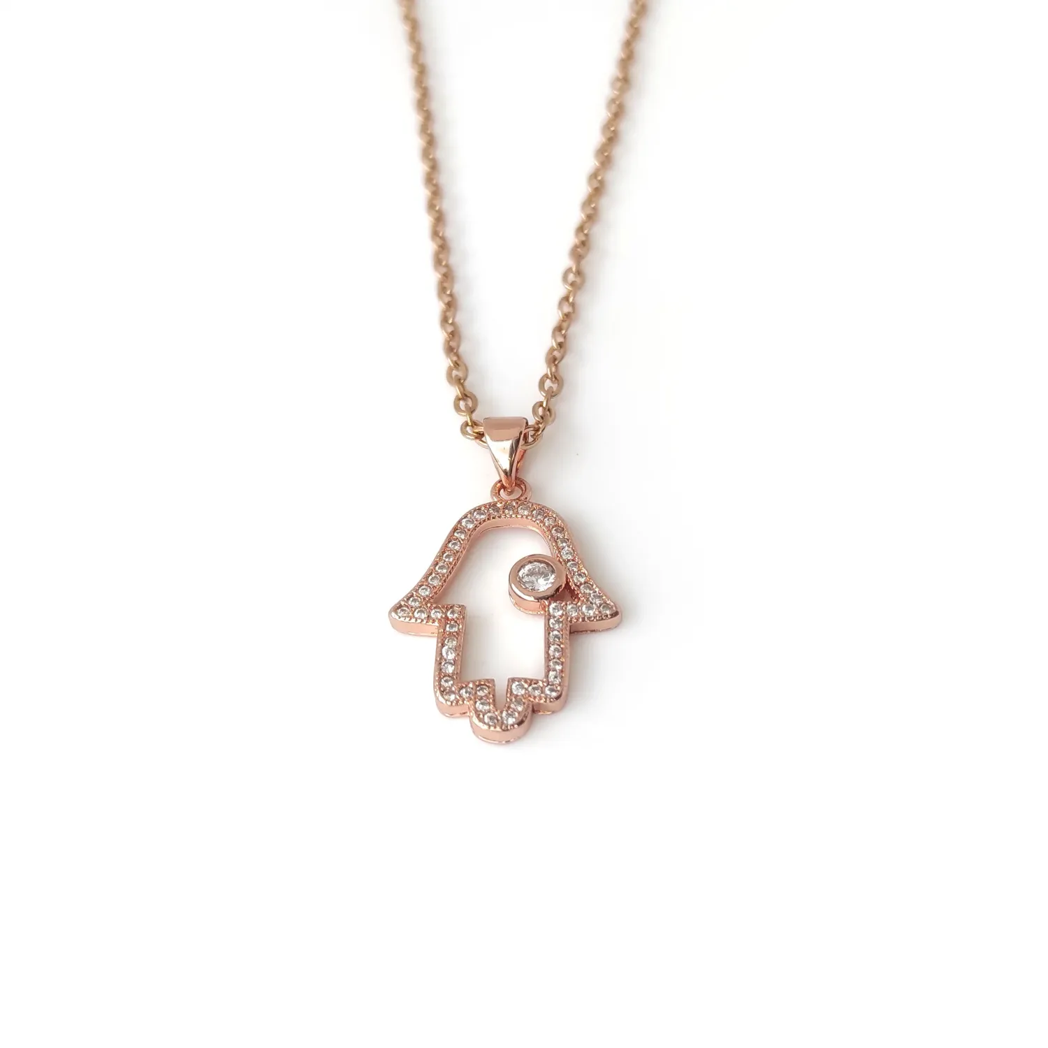 Rose Gold Hamsa Hand necklace 