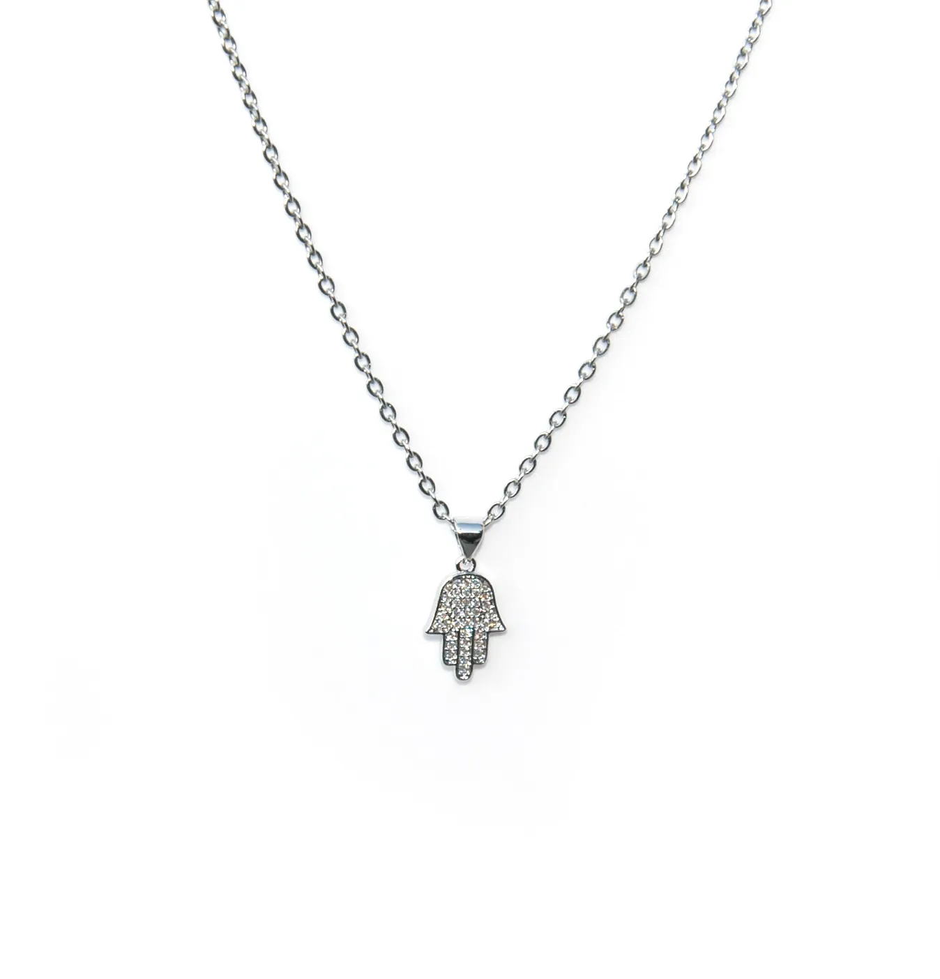 Shimmery Hamsa Hand necklace