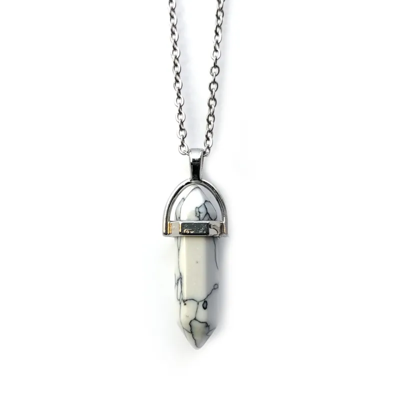 Howlite pendant gemstone necklace