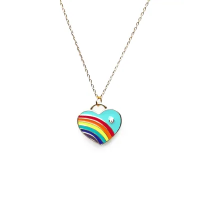 Light Blue Rainbow Heart necklace