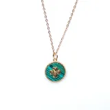 Clover necklace (Green and gold)