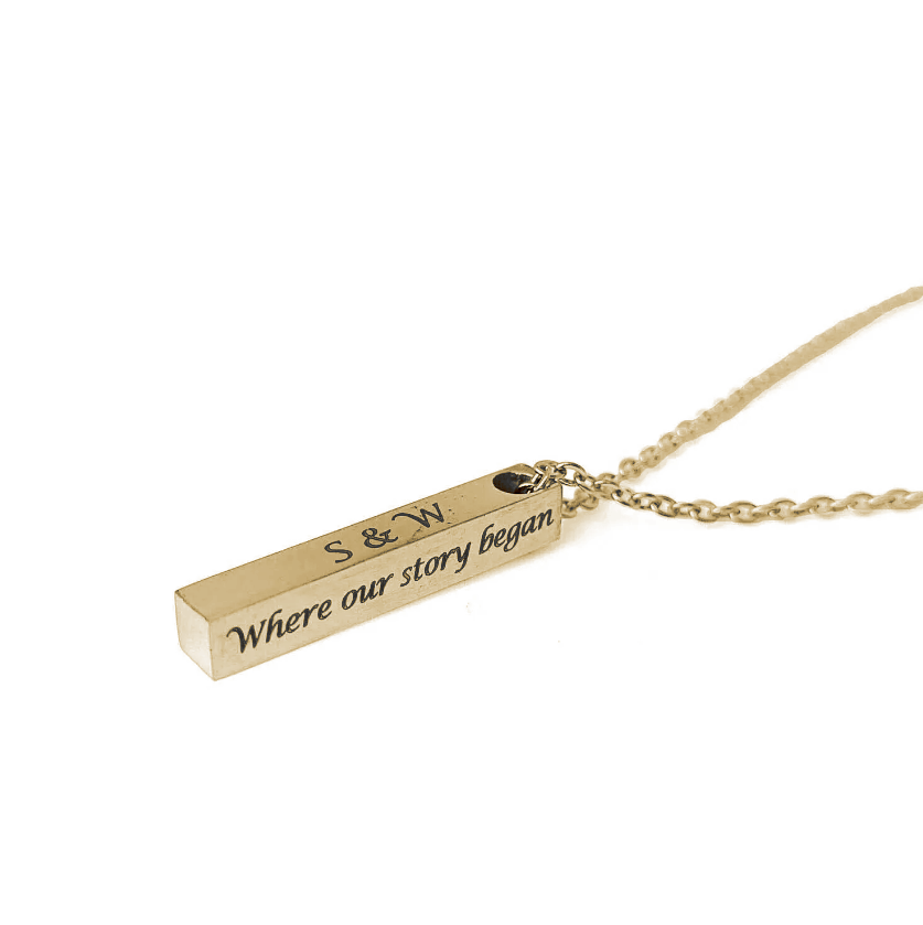Personalised Bar Necklace (Gold Tone)