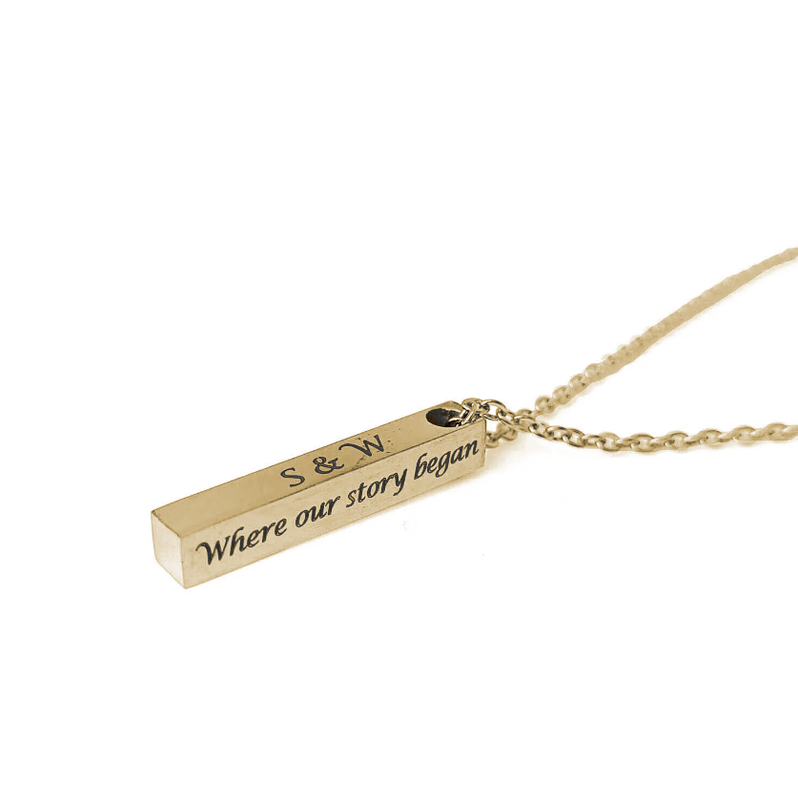 Personalised Bar Necklace (Gold Tone)
