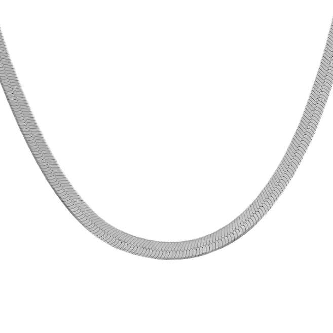 Silver Toned Snake Chain Necklace