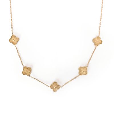 Gold Toned Multi-Clover Necklace