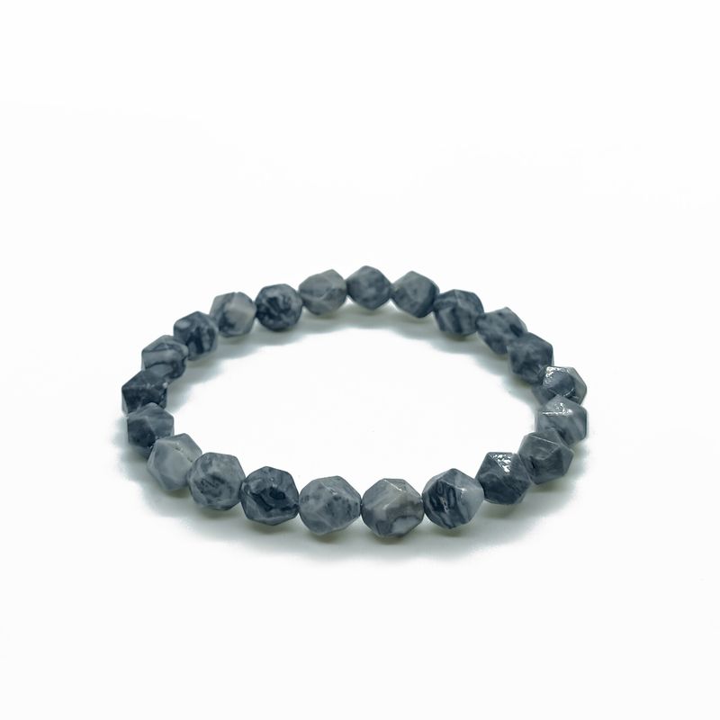 Grey Jasper bracelet (Faceted)