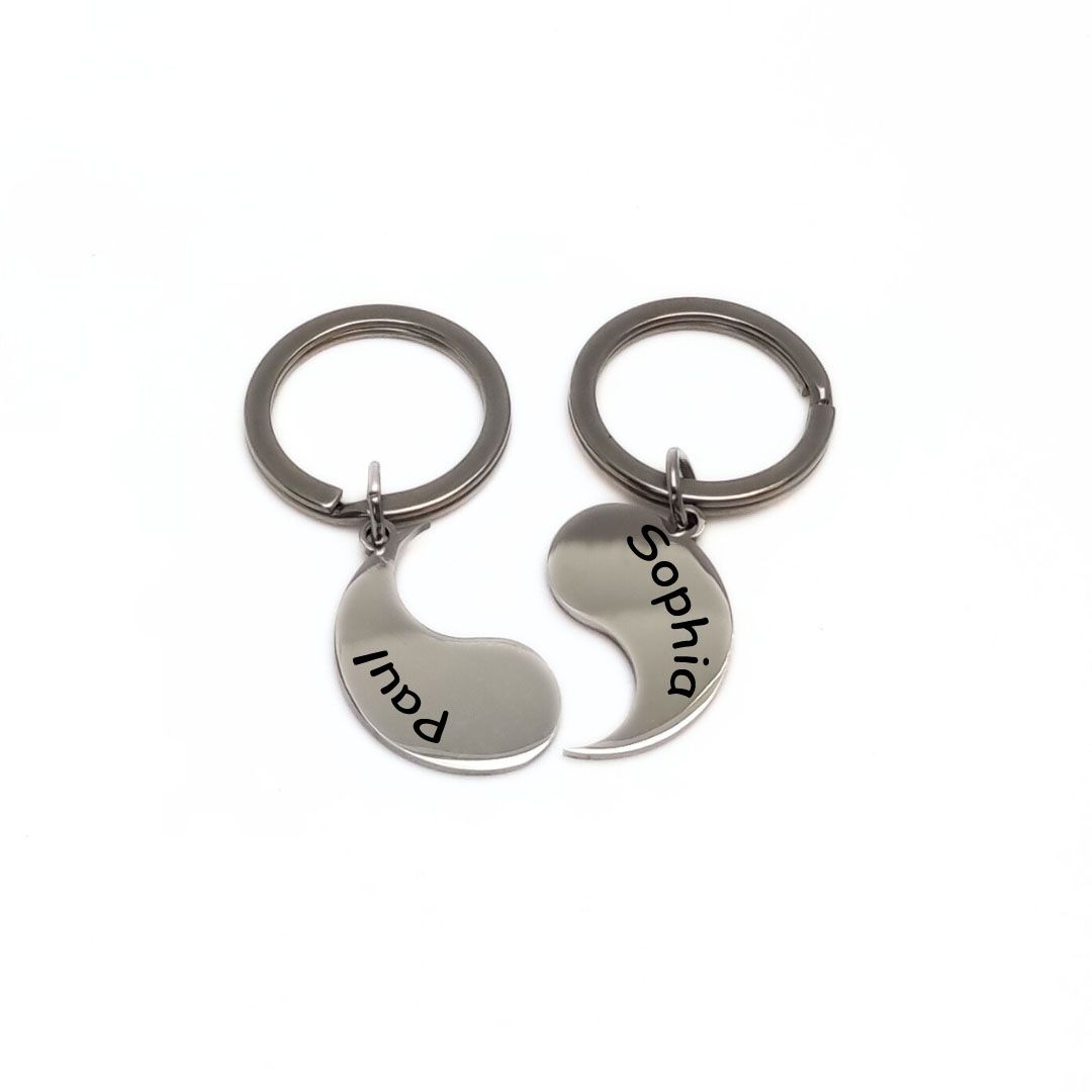 Personalised Engraved Yin Yang Key Chain