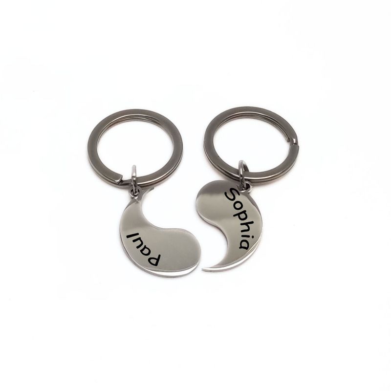 Personalised Engraved Yin Yang Key Chain