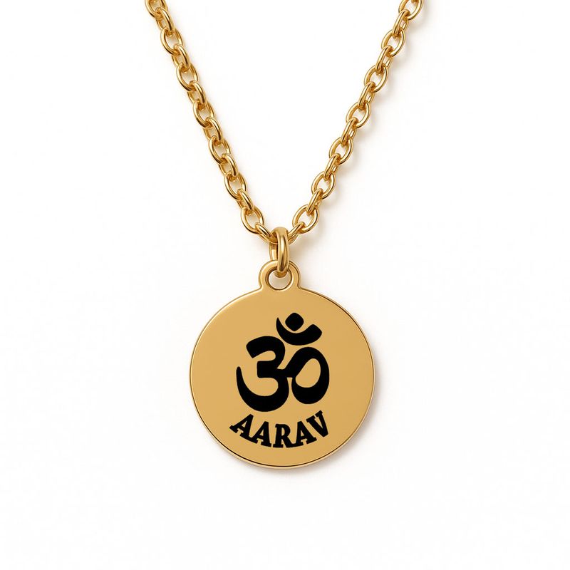 Personalised Aum (Om) Necklace (Gold Tone)