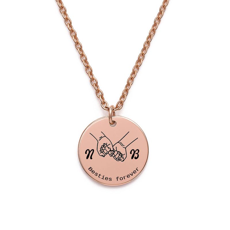 Personalised Besties Friendship Necklace (Rose Gold Tone)