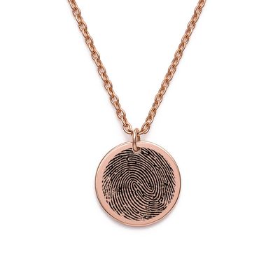 Fingerprint Necklace – Engraved Jewellery Gift (Rose Gold Tone)