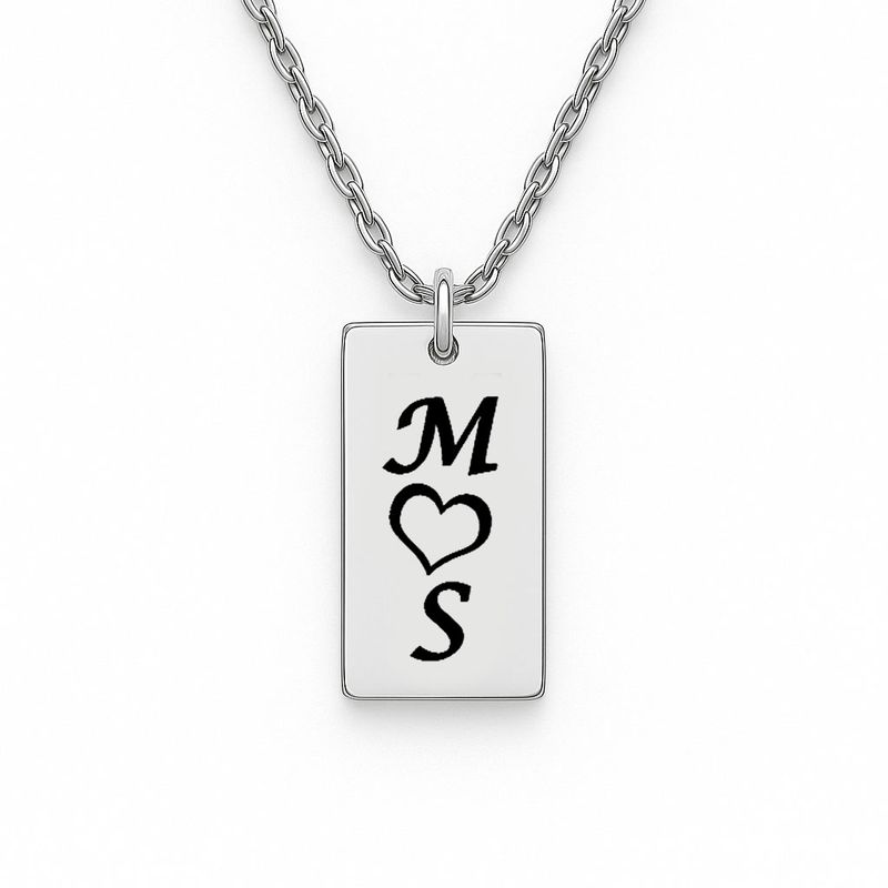 Personalised Initials and Heart Necklace