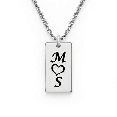 Personalised Initials and Heart Necklace