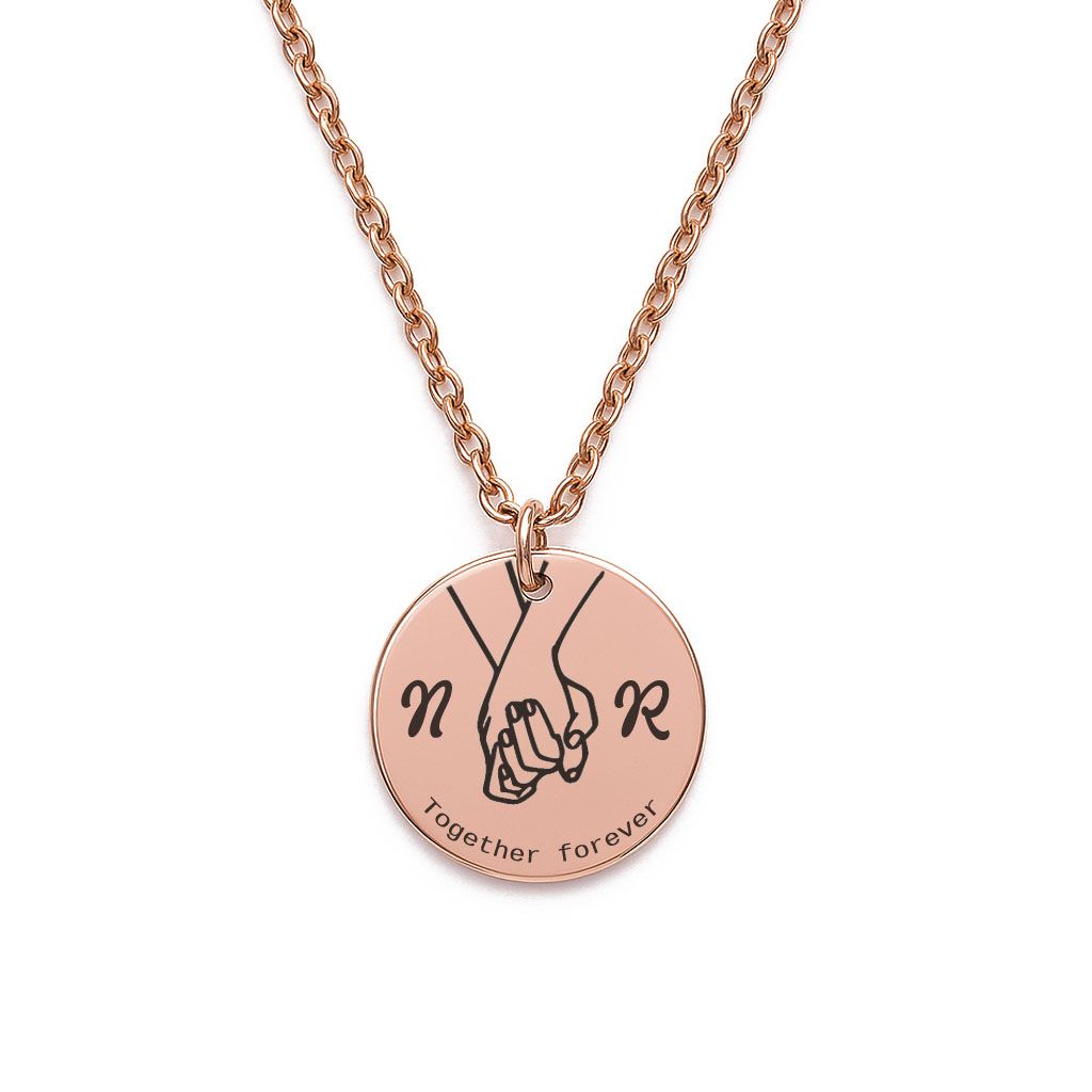 Personalised Engraved Partners Necklace (Rose Gold)