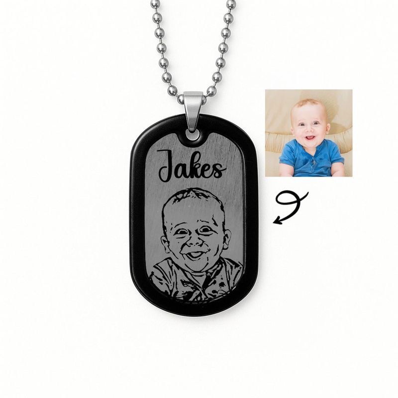 Personalised Photo Necklace (Silver Tone)