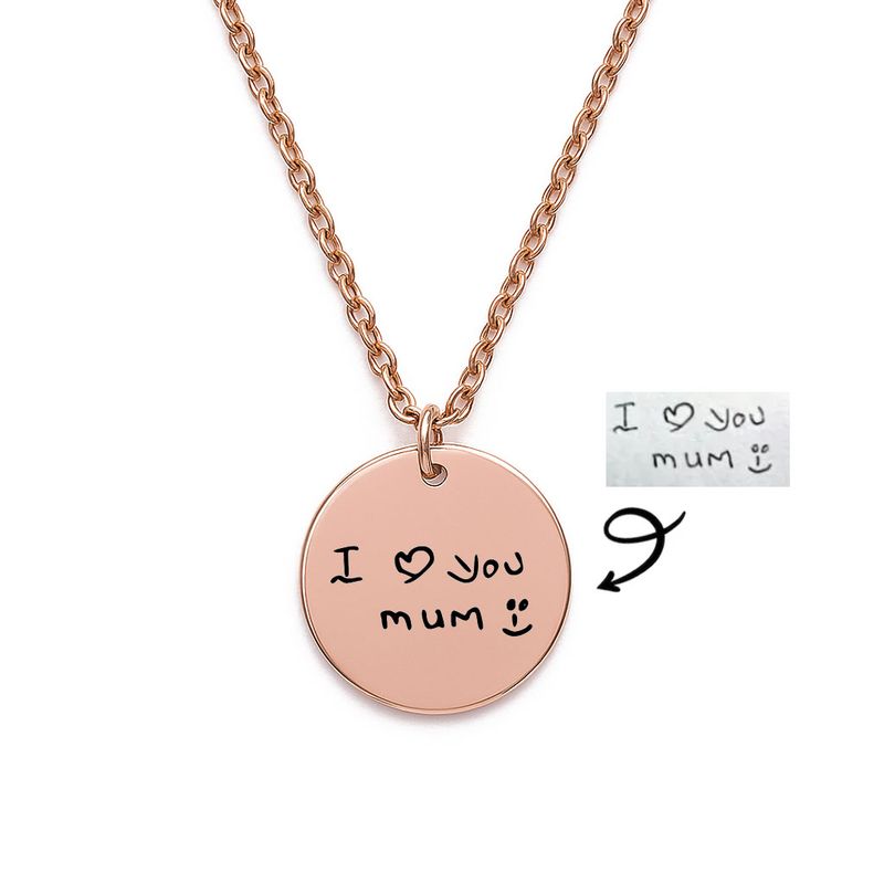 Personalised Handwriting Tag Necklace (Rose Gold Tone)