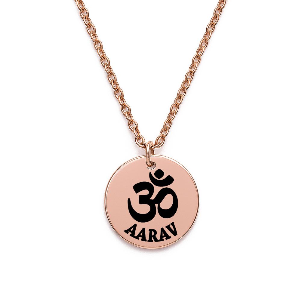 Personalised Aum (Om) Necklace (Rose Gold Tone)