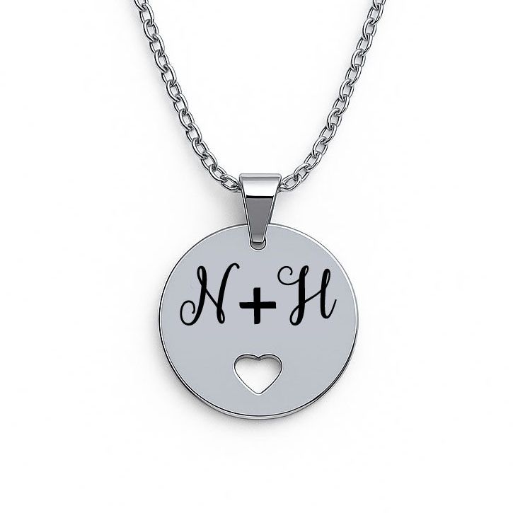 Personalised Initial Disc Necklace – Custom Engraved Pendant