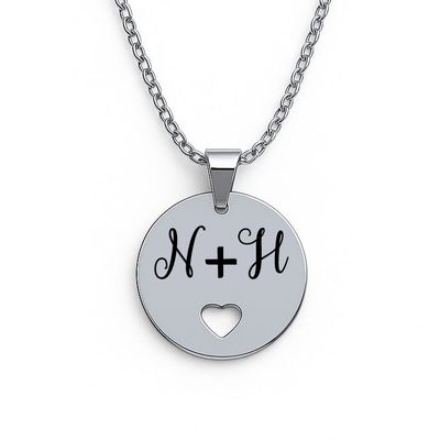 Personalised Initial Disc Necklace – Custom Engraved Pendant