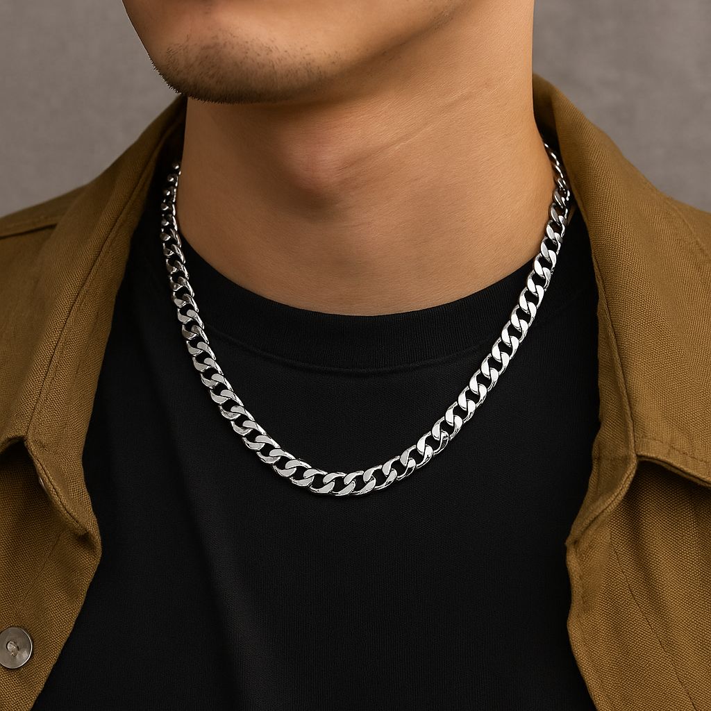 Men’s Stainless Steel Cuban Chain Necklace – Durable &amp; Hypoallergenic (8mm)