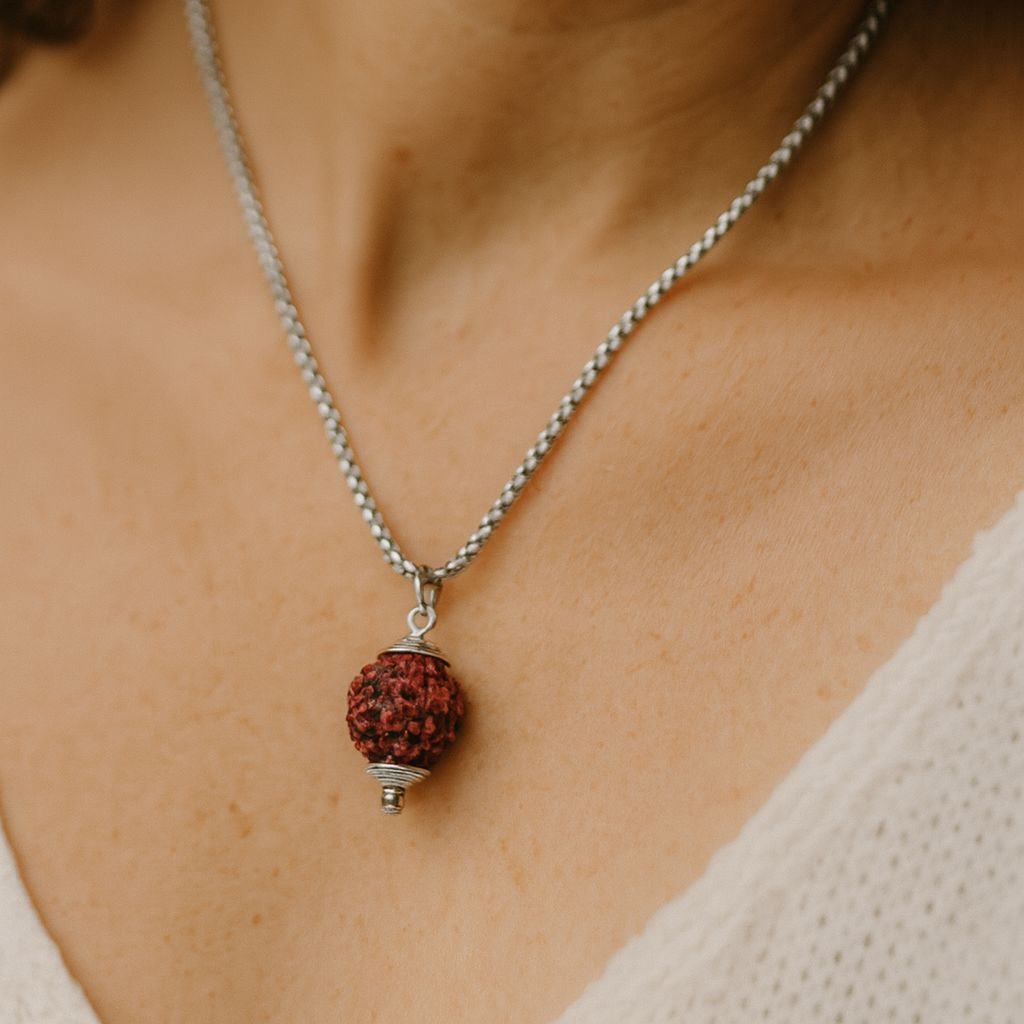 Bold Rudraksha Necklace – Grounded Strength &amp; Focus (15mm Bead)